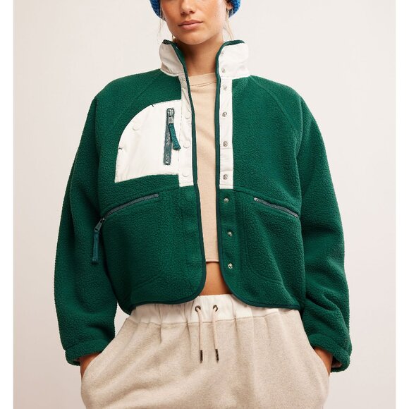 🆕 FP MOVEMENT Hit The Slopes Colorblock Fleece Jacket / Evergreen Combo - Picture 5 of 9